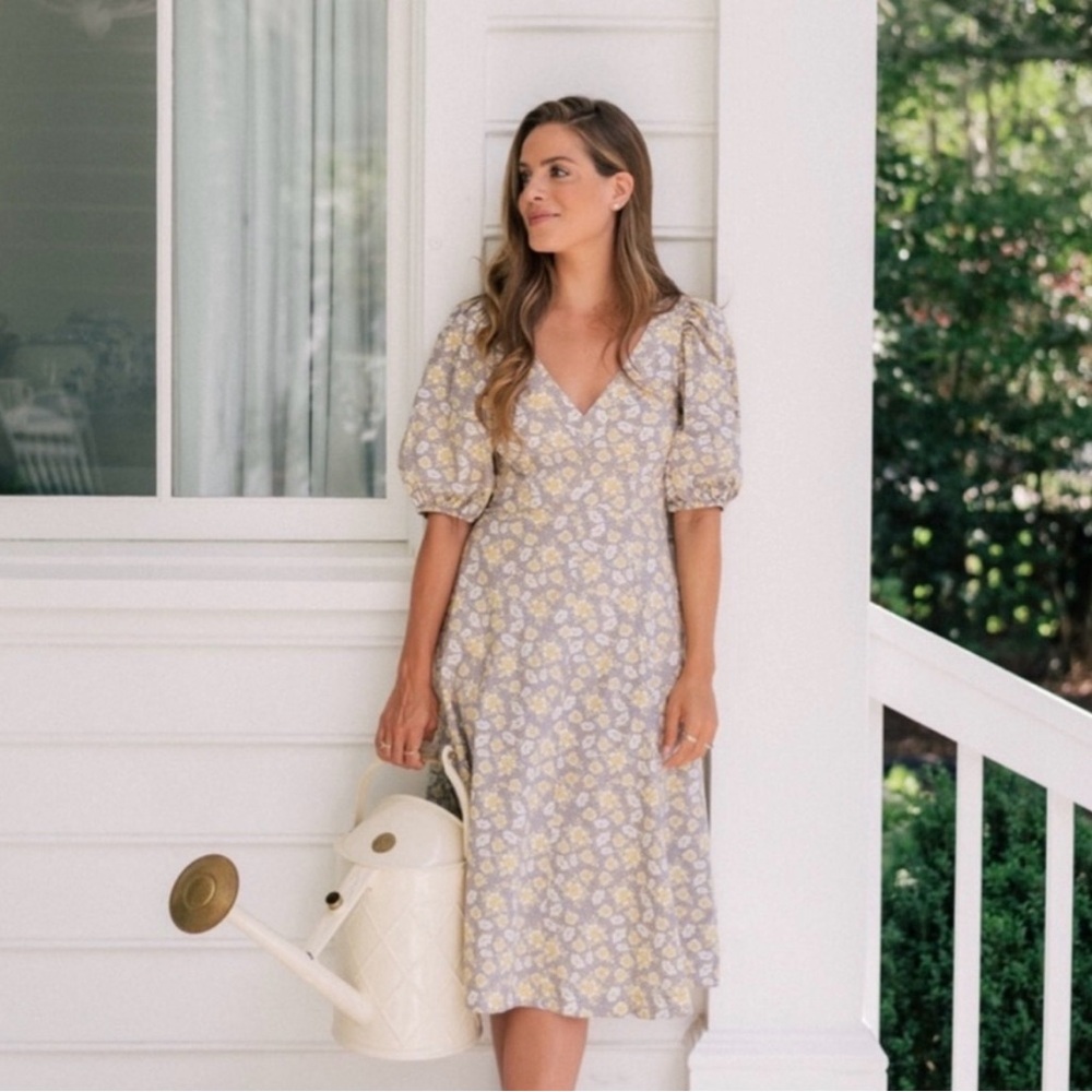 La Vie Rebecca Taylor Margeaux Meadow Poplin Dress Size Small